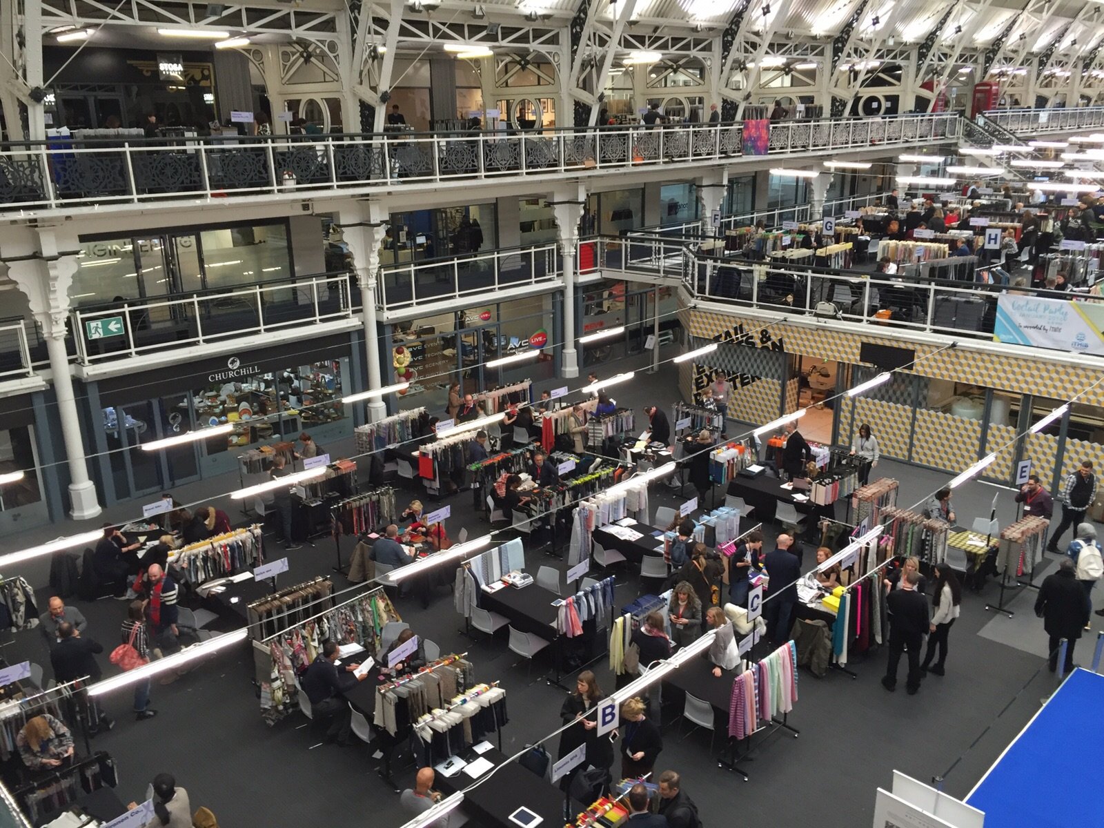 La London Textile Fair vista dall'alto