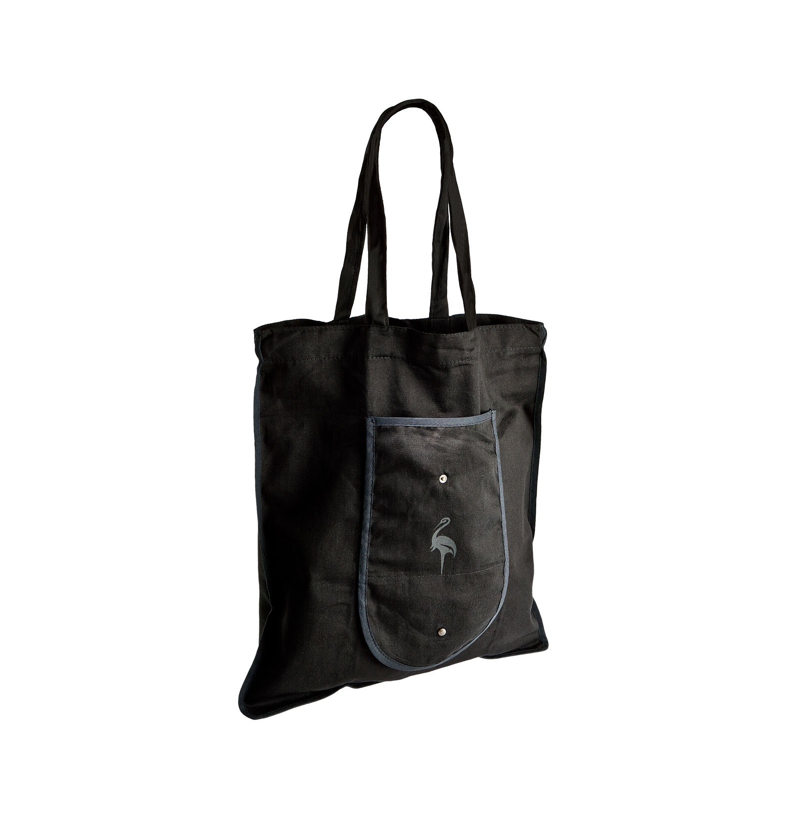 Shopping bag tascabile in cotone con 2 manici + clip a pressione